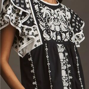 Farm Rio x Anthropologie Printed Flutter-Sleeve Top